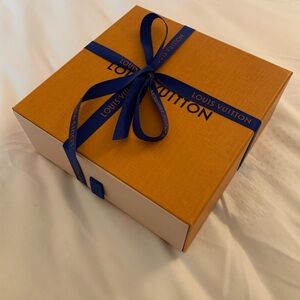 Authentic Louis Vuitton medium square box with LV ribbon, great for gift.